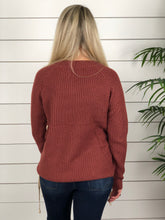 Rust Side Tie Sweater