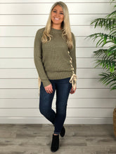 Olive Side Tie Sweater