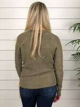 Olive Side Tie Sweater