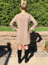 Mocha 3/4 Sleeve French Terry Dress
