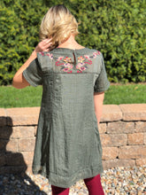 Olive Embroidered Dress