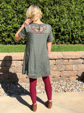 Olive Embroidered Dress