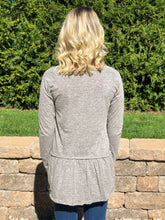 Mocha Peplum Long Sleeve Top