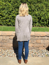 Mocha Peplum Long Sleeve Top