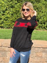 Buffalo Plaid Top with Elbow Patches