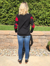 Buffalo Plaid Top with Elbow Patches