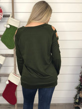 Olive Ladder Sleeve Top