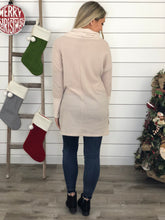 Cream Waffle Knit Cowl Neck Tunic