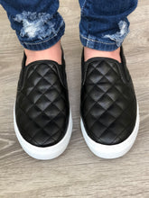 Black Quilted Slip On Sneaker
