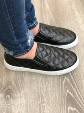 Black Quilted Slip On Sneaker