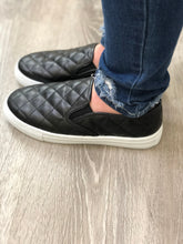 Black Quilted Slip On Sneaker
