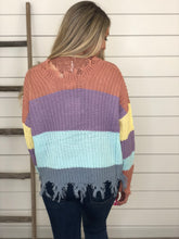 Feelin' Fun Distressed Sweater - Pastel