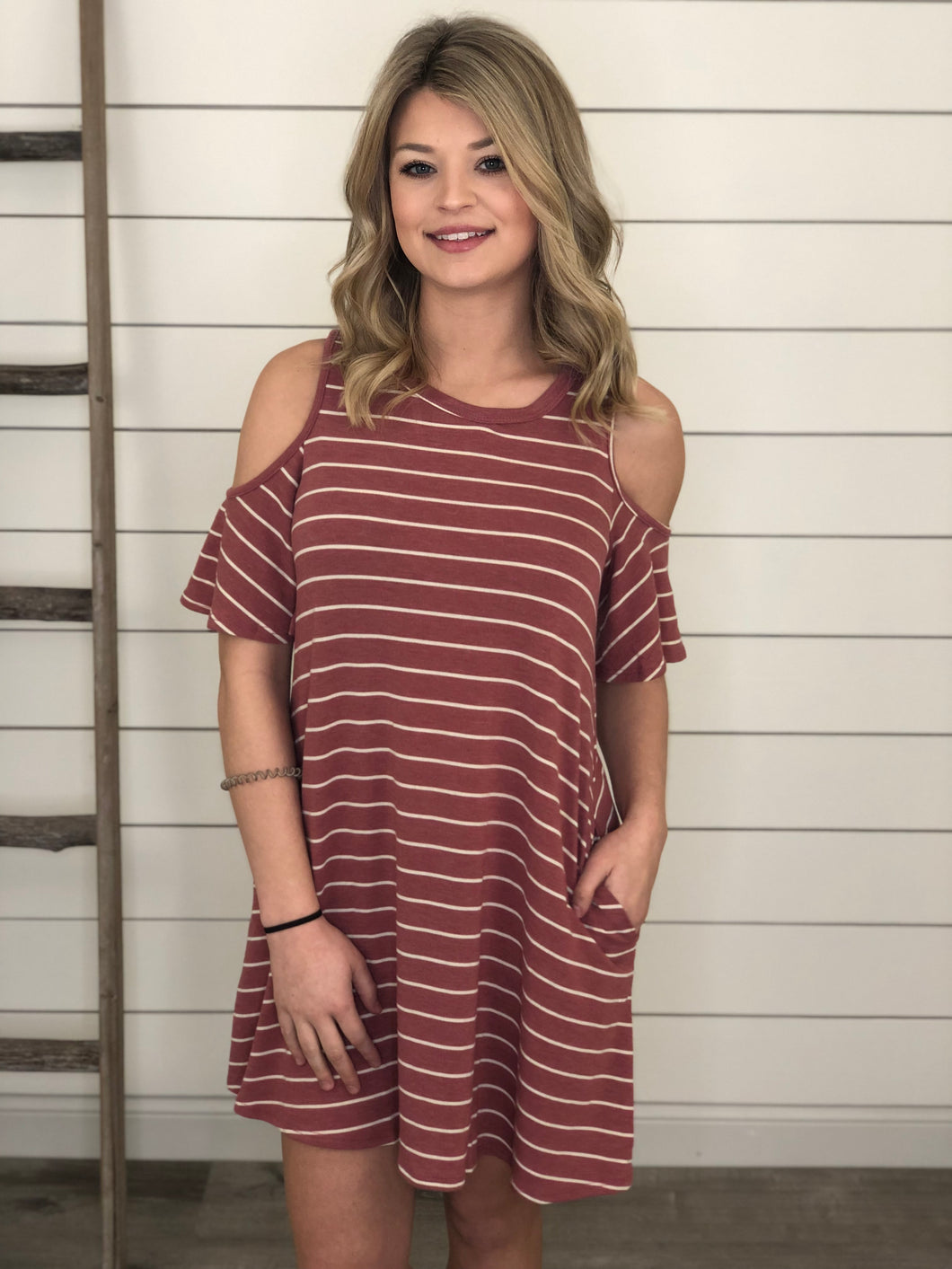 Sunshine on My Shoulders Striped Dress