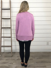 Mauve Snap Button Cardigan