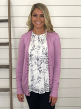 Mauve Snap Button Cardigan