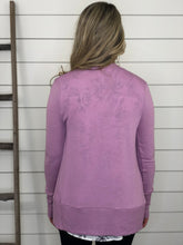 Mauve Snap Button Cardigan
