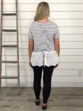 Lace Up Back Peplum Top