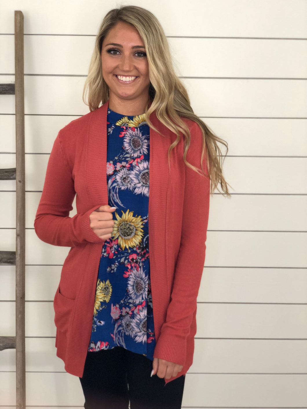 Coral Boyfriend Cardigan