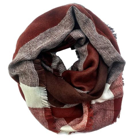 Plaid Blanket Scarf Maroon
