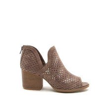 Saydee Distressed Taupe Peep Toe Bootie