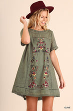 Olive Embroidered Dress