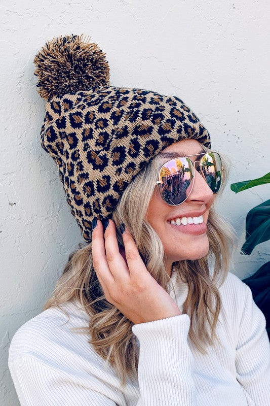Leopard Pom Beanie - Best Seller Restocked!!