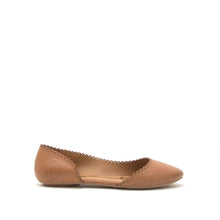 Camel Scalloped Ballerina Flats