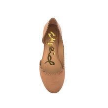 Camel Scalloped Ballerina Flats