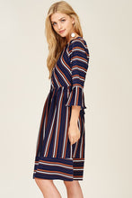 Washed Dull Satin Multi Striped Dress