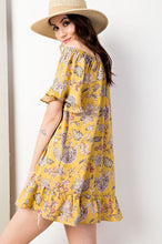 Floral Cold Shoulder Tunic with Ruffle Sleeve