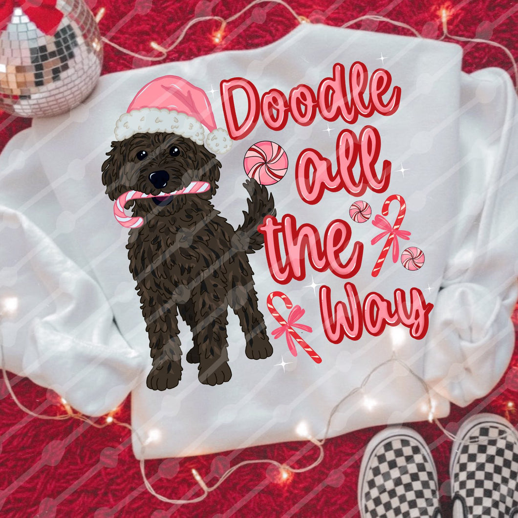 Black Doodle All The Way Sweatshirt - White