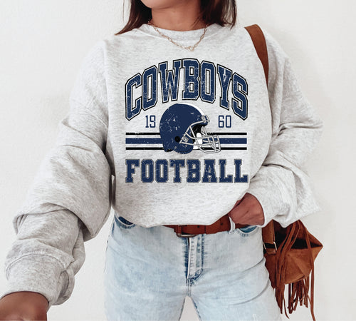 Cowboys Football Sweatshirt - Ash Gray