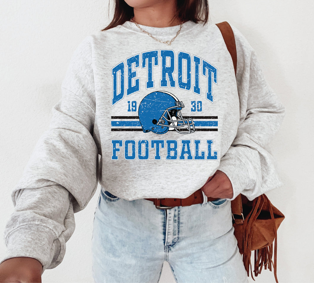 Detroit Football Sweatshirt - Ash Gray