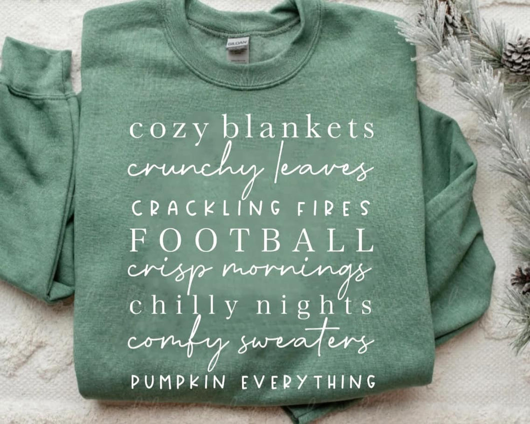 Fall Cozy List Sweatshirt - Heather Green