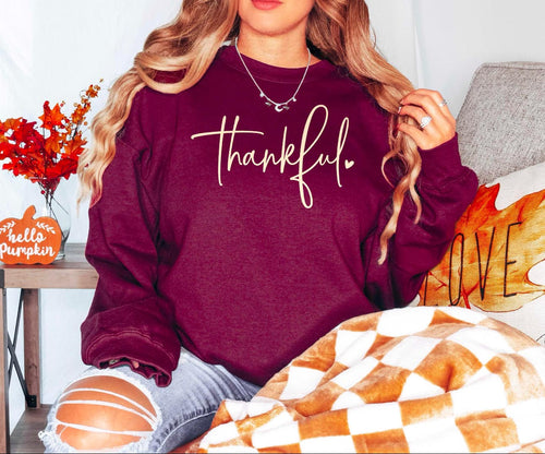 Thankful Heart Sweatshirt - Maroon