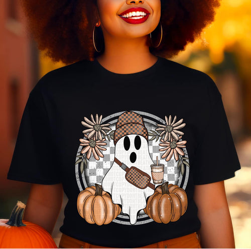 Checkered Boujee Ghost Coffee Tee