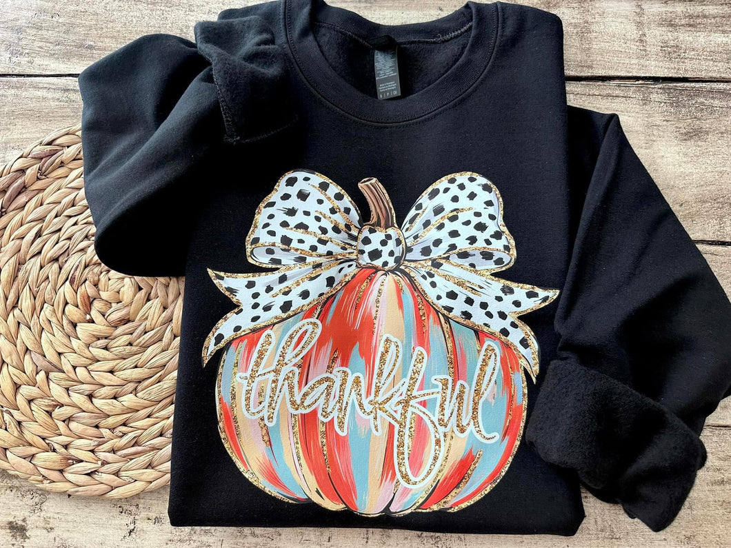 Thankful Pumpkin Sweatshirt - Black