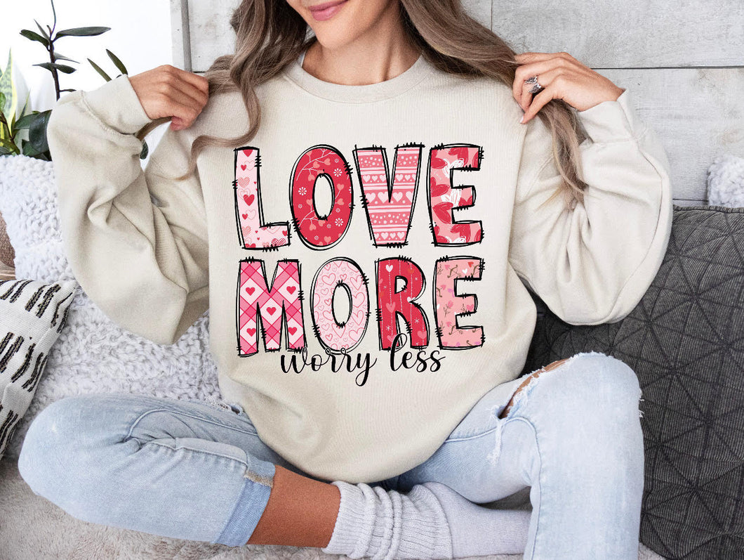 Love More Worry Less Sweatshirt - Sand