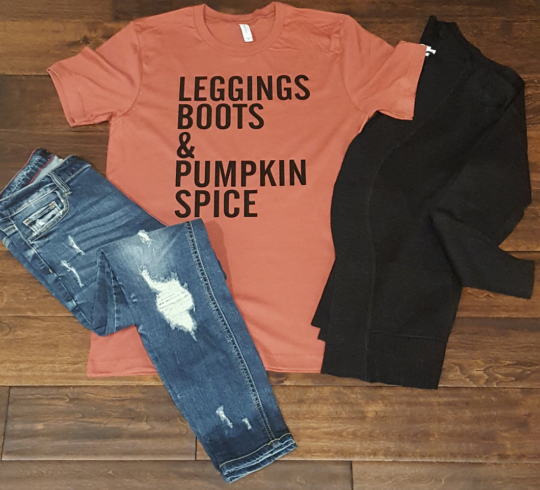 Leggings Boots & Pumpkin Spice Graphic Tee