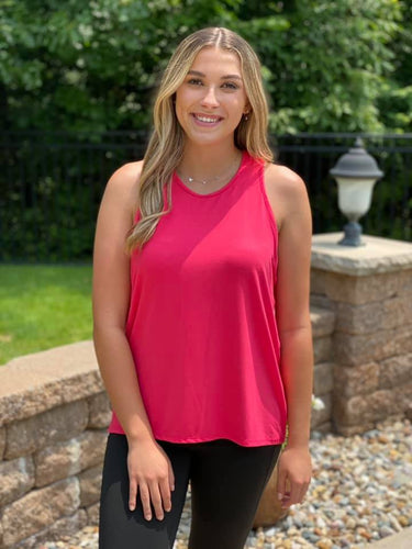 Coral Twist Back Tank