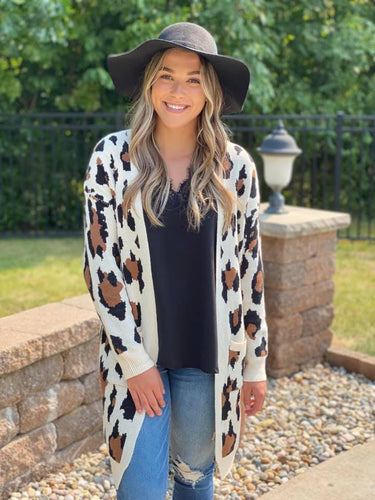 Luxe Leopard Cardigan - Cream