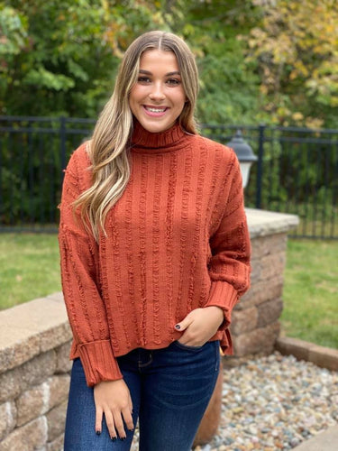 Rust Distressed Sweater