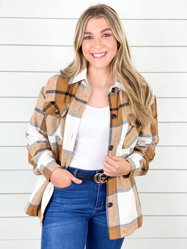 Camel/Black Plaid Shacket