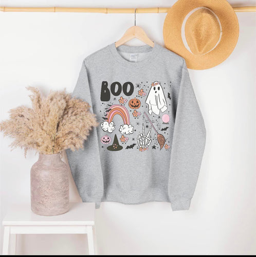 Boo Collage Sweatshirt - Gray