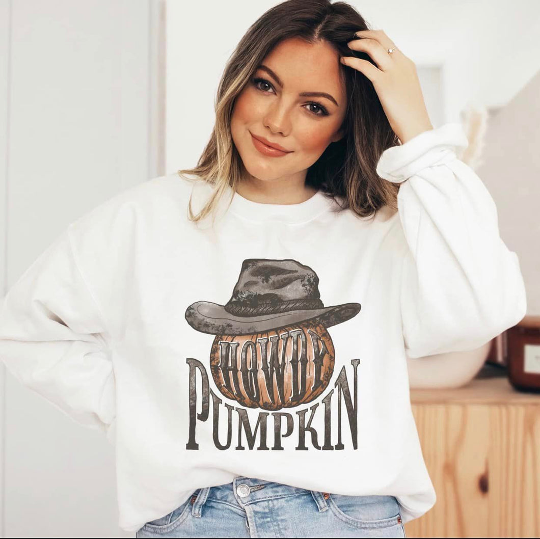 Howdy Pumpkin Sweatshirt - White