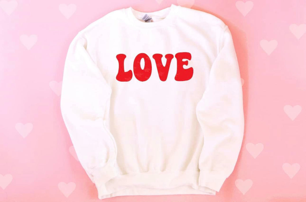 Groovy LOVE Puff Print Sweatshirt