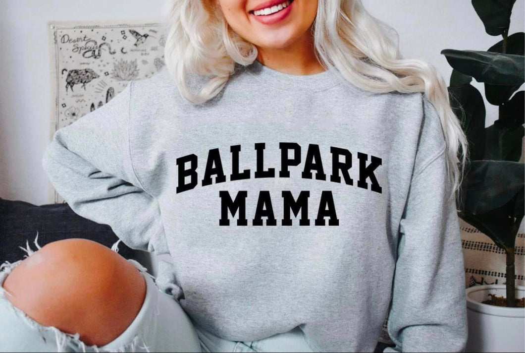 Ballpark Mama Puff Print Sweatshirt