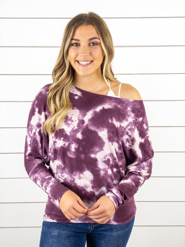 Plum Tie Dye Top - Restocked!!