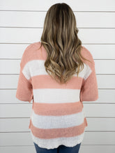 Springtime Striped Sweater - Peach