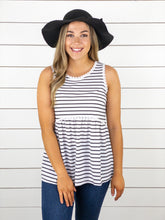 Black and White Striped Baby Doll Tank--Restocked!!!